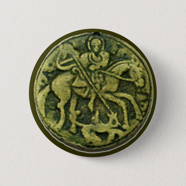 SAINT GEORGE OCH DRAGON MEDALLION KNAPP (Framsida)