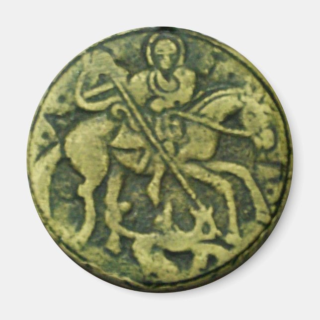 SAINT GEORGE OCH DRAGON MEDALLION MAGNET (Framsidan)