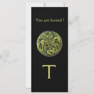 SAINT GEORGE OCH DRAGON MEDALLION MONOGRAM, svart Inbjudningar