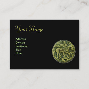 SAINT GEORGE OCH DRAGON MEDALLION Monogram, svart Visitkort