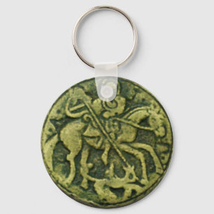 SAINT GEORGE OCH DRAGON MEDALLION NYCKELRING