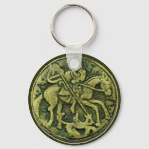 SAINT GEORGE OCH DRAGON MEDALLION NYCKELRING