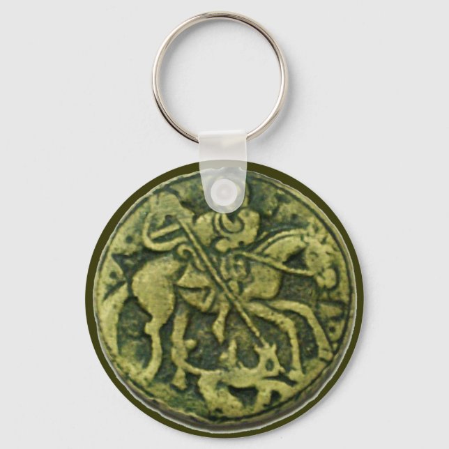 SAINT GEORGE OCH DRAGON MEDALLION NYCKELRING (Framsida)