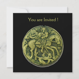 SAINT GEORGE OCH DRAGON MEDALLION, svart Inbjudningar