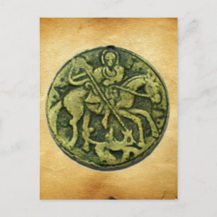 SAINT GEORGE OCH DRAGON MEDALLION VYKORT