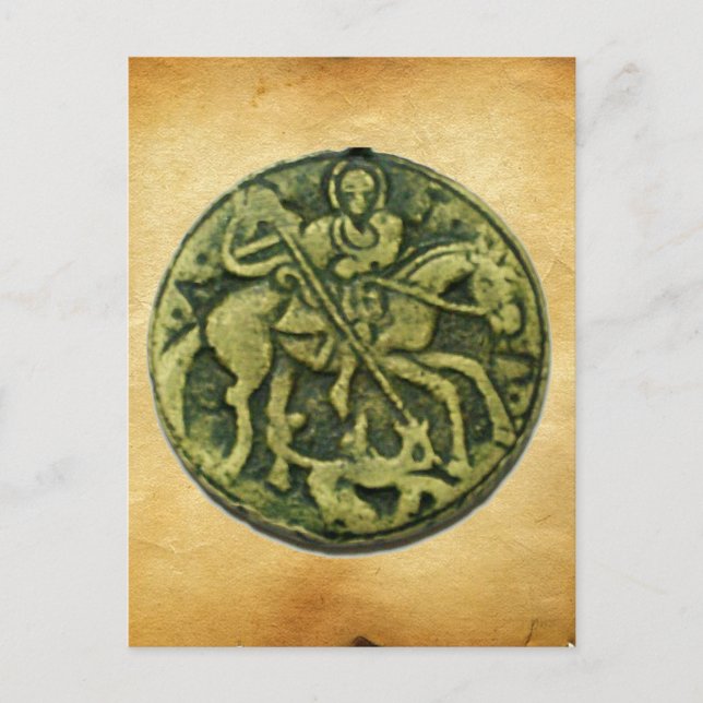 SAINT GEORGE OCH DRAGON MEDALLION VYKORT (Framsida)