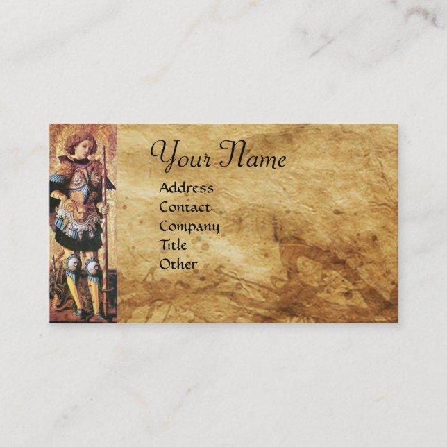 SAINT GEORGE OCH DRAGON Monogram Visitkort (Framsida)