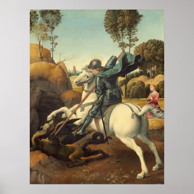 Saint George och Dragon - Raphael Fine Art Poster (Framsidan)