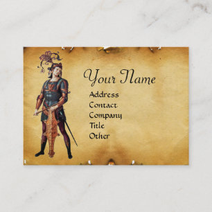 SAINT GEORGE Old Brown Parchment Monogram Visitkort