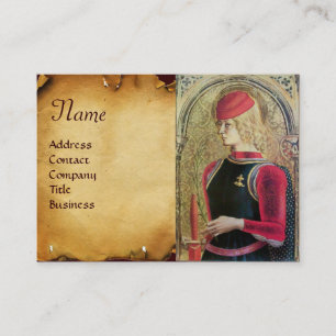 SAINT GEORGE Old Brown Parchment Monogram Visitkort