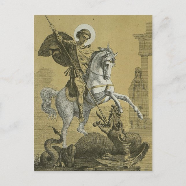Saint George Patron of England Helg Vykort (Framsida)