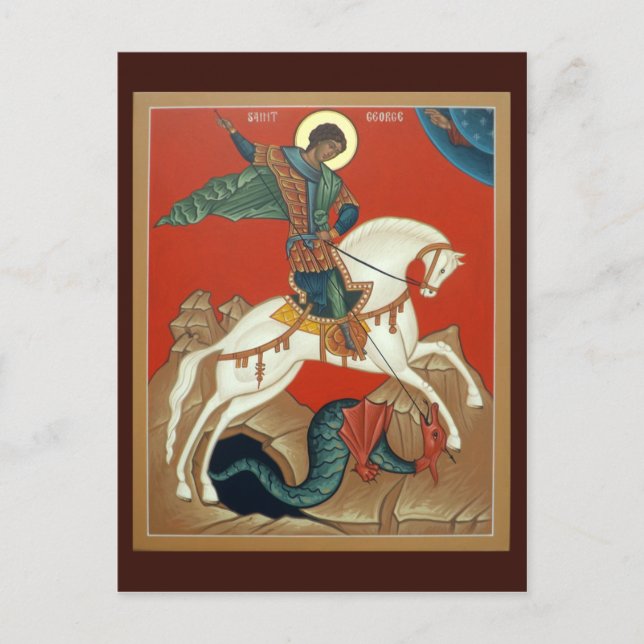 Saint George Prayer Card Vykort (Framsida)