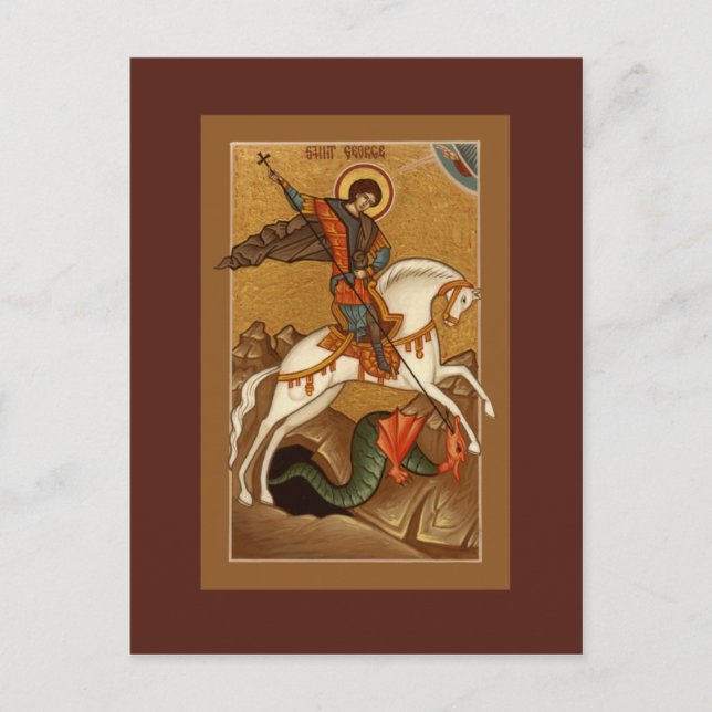 Saint George Prayer Card Vykort (Framsida)