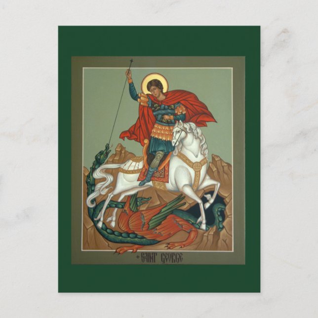 Saint George Prayer Card Vykort (Framsida)