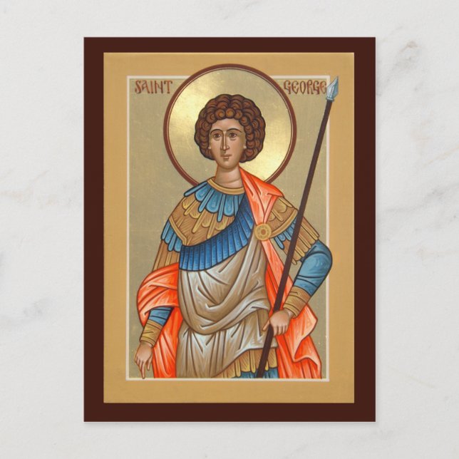 Saint George Prayer Card Vykort (Framsida)