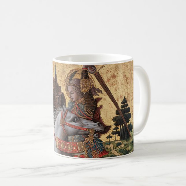 Saint George Saming Dragon Carlo Crivelli Paintin Kaffemugg (Framsida höger)