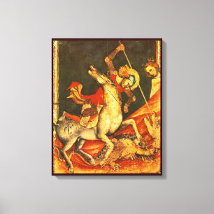 Saint George's Battle med Dragon Canvastryck