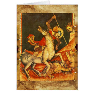 Saint George's Battle med Dragon Hälsningskort