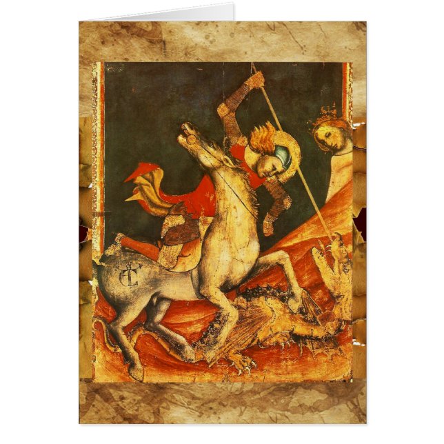 Saint George's Battle med Dragon Hälsningskort (Framsidan)