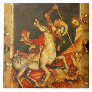 Saint George's Battle med Dragon Kakelplatta