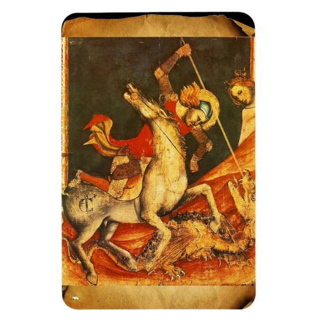 Saint George's Battle med Dragon Magnet (Vertikal)