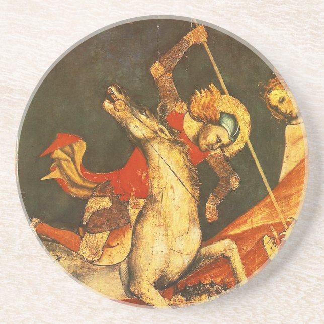 Saint George's Battle med Dragon Underlägg Sandsten (Framsidan)