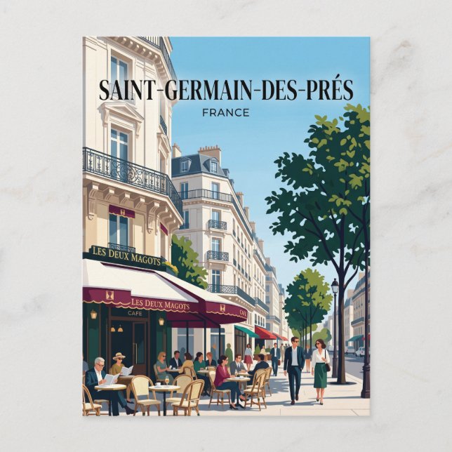 Saint-Germain-des-Prés Frankrike Vykort (Framsida)