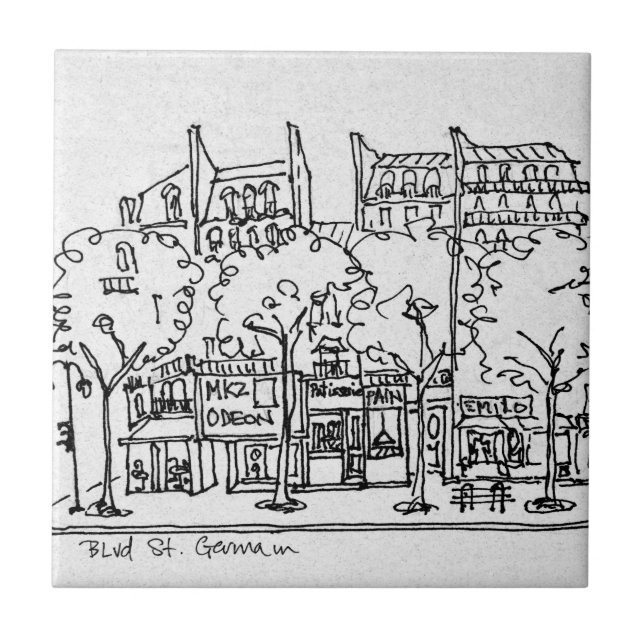 Saint-Germain-des-Pres| Paris, Frankrike Kakelplatta (Framsidan)