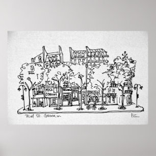 Saint-Germain-des-Pres   Paris, Frankrike Poster