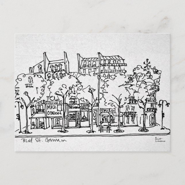 Saint-Germain-des-Pres | Paris, Frankrike Vykort (Framsida)