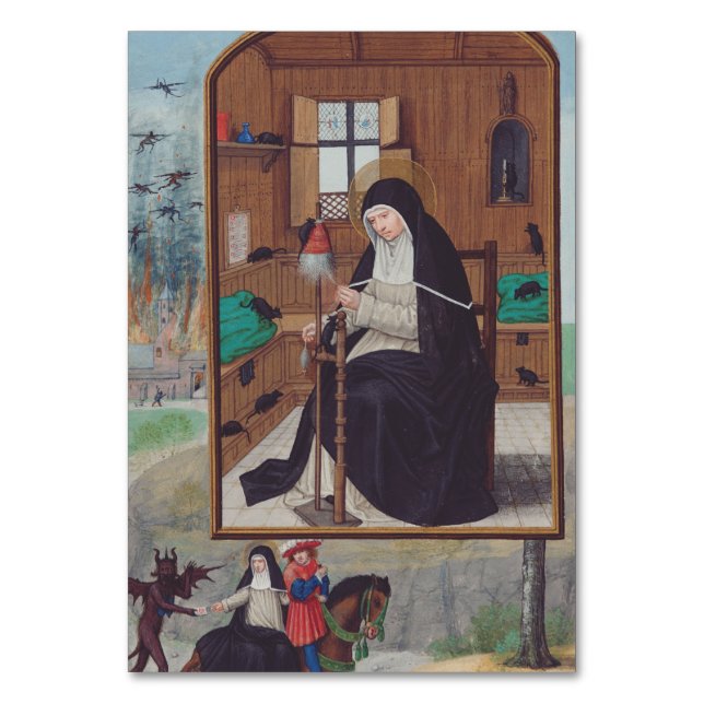 Saint Gertrude Helfta av Simon Bening Bordsnummer (Framsidan)