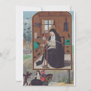 Saint Gertrude Helfta av Simon Bening Julkort