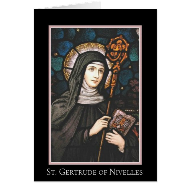 Saint Gertrude of Nivelles Patron Saint of Cats Hälsningskort (Framsidan)