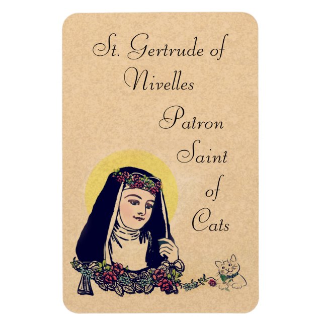 Saint Gertrude of Nivelles Patron Saint of Cats Magnet (Vertikal)