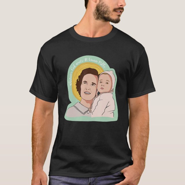 Saint Gianna Beretta Molla Patron Catholique Dokto T Shirt (Framsida)