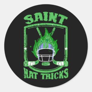 Saint Hat Tricks Hockey Shamrock Helmet St Patrick Runt Klistermärke