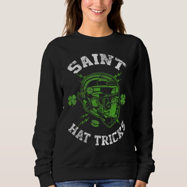 Saint Hat Tricks Leprechaun Lover Hockey St. Patri T Shirt (Framsida)