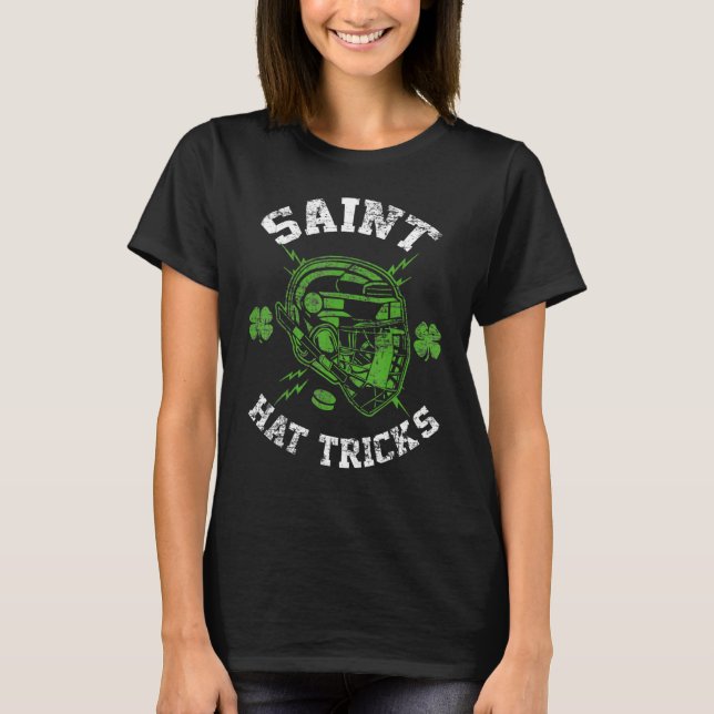 Saint Hat Tricks Leprechaun Lover Hockey St. Patri T Shirt (Framsida)