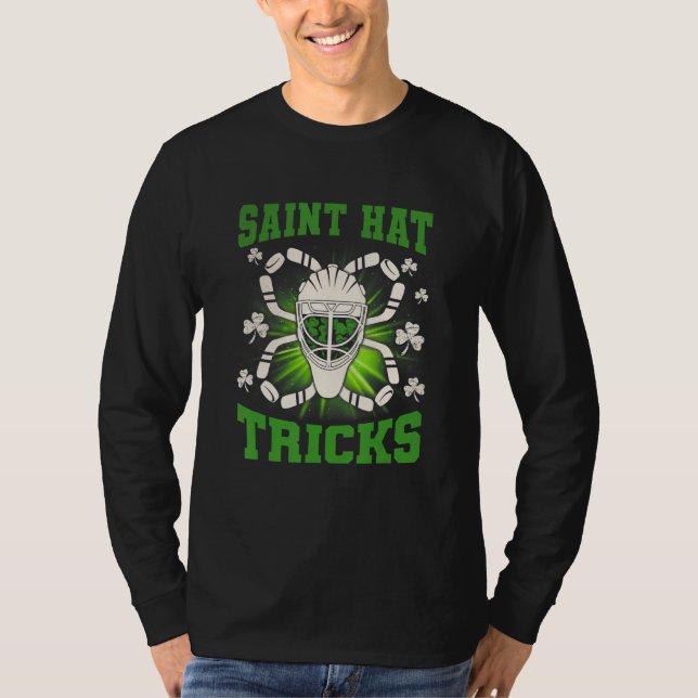 Saint Hat Tricks Leprechaun St Patrick Day Hockey  T Shirt (Framsida)