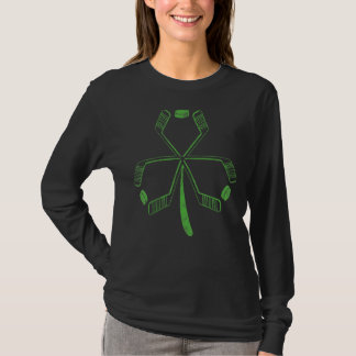 Saint Hattrick st patrick's day Ice Hockey Shamroc T Shirt