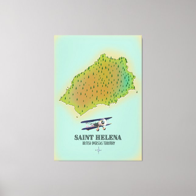 Saint Helena British Overseas Territory karta Canvastryck (Framsida)