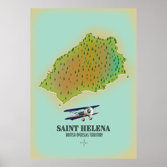 Saint Helena British Overseas Territory karta Poster (Framsidan)