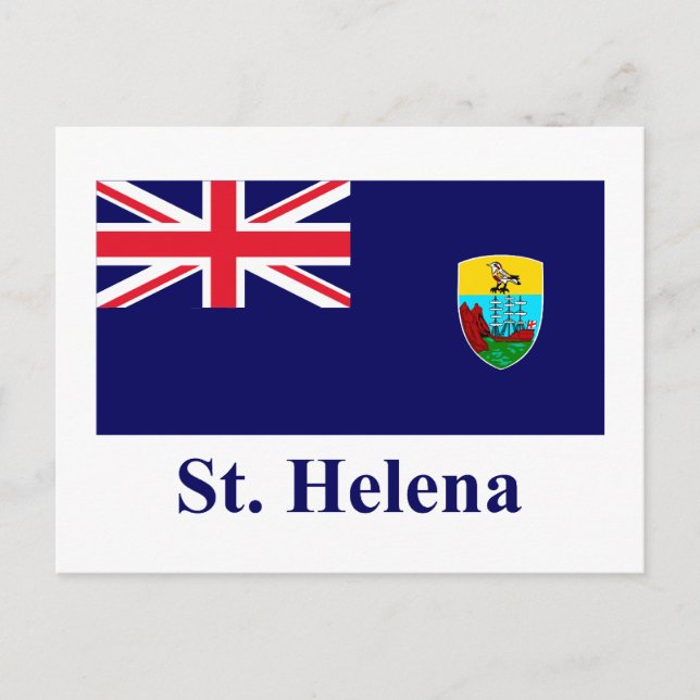 Saint Helena Flagga med Namn Vykort (Framsida)