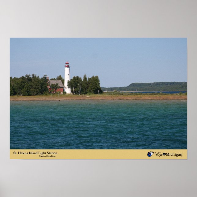 Saint Helena Island Lighthouse - Michigan Poster (Framsidan)