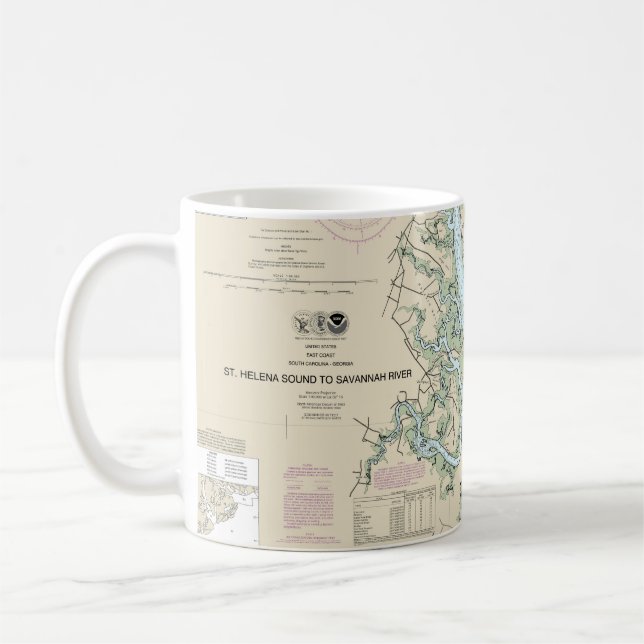 Saint Helena Ljud till Savannah River Nautical Cha Kaffemugg (Vänster)
