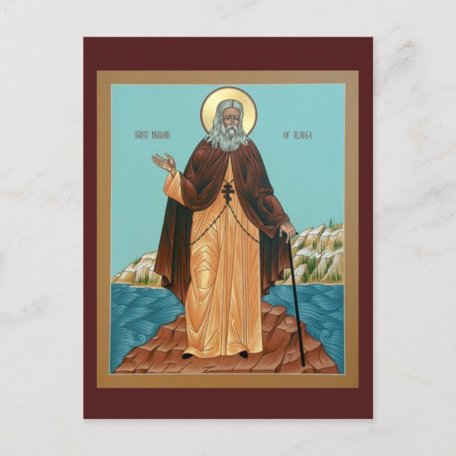 Saint Herman av Alaska Prayer Card Vykort (Framsida)
