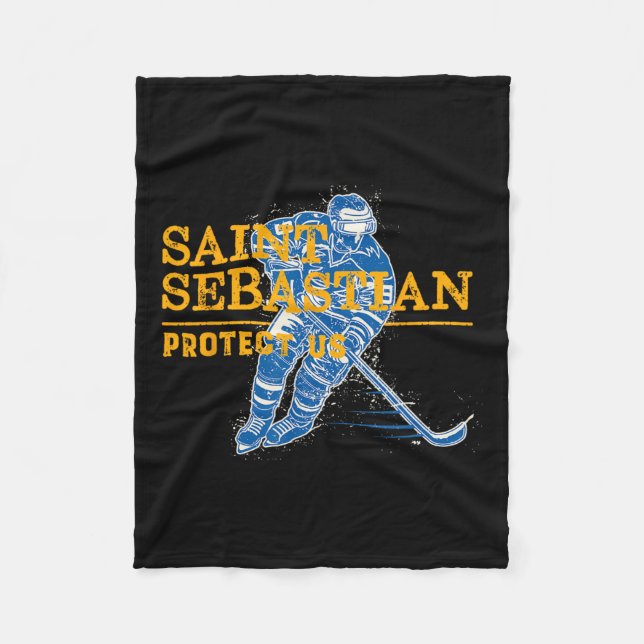 Saint Hockey Patron Saint of Sports Idrottsman Fleecefilt (Framsidan)