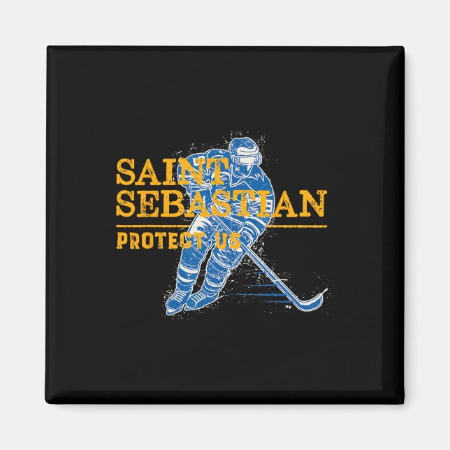 Saint Hockey Patron Saint of Sports Idrottsman Magnet (Framsidan)