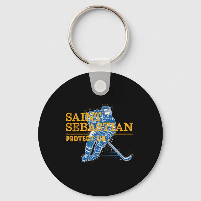 Saint Hockey Patron Saint of Sports Idrottsman Nyckelring (Framsida)