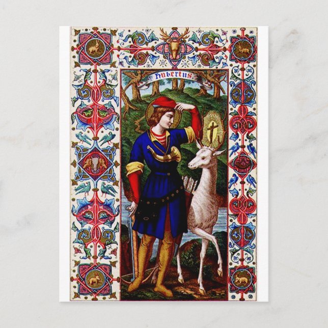 Saint Hubert av Liege med flaggan Vykort (Framsida)